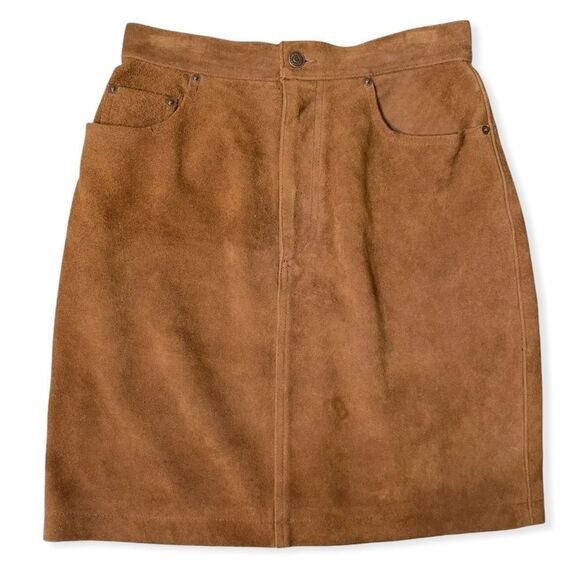 Ralph Lauren Dresses & Skirts - Ralph Lauren Vintage 100% genuine leather suede skirt VTG